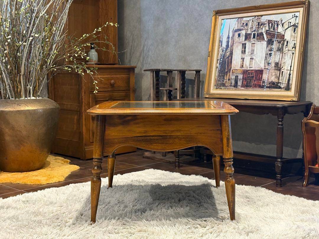 希少　センターテーブル　ローテーブル　スクエアテーブル　ろくろ　クラシック GZ