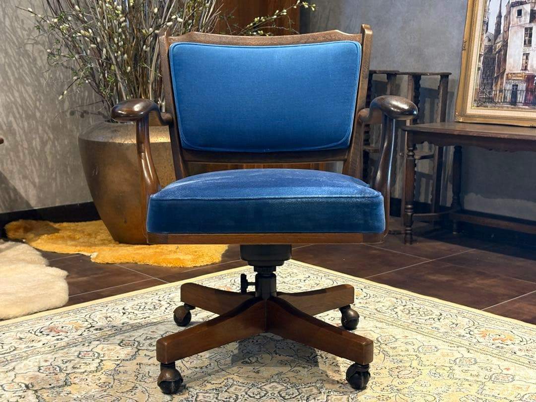 karimoku オールドカリモク デスクチェア ファブリック ビンテージ In