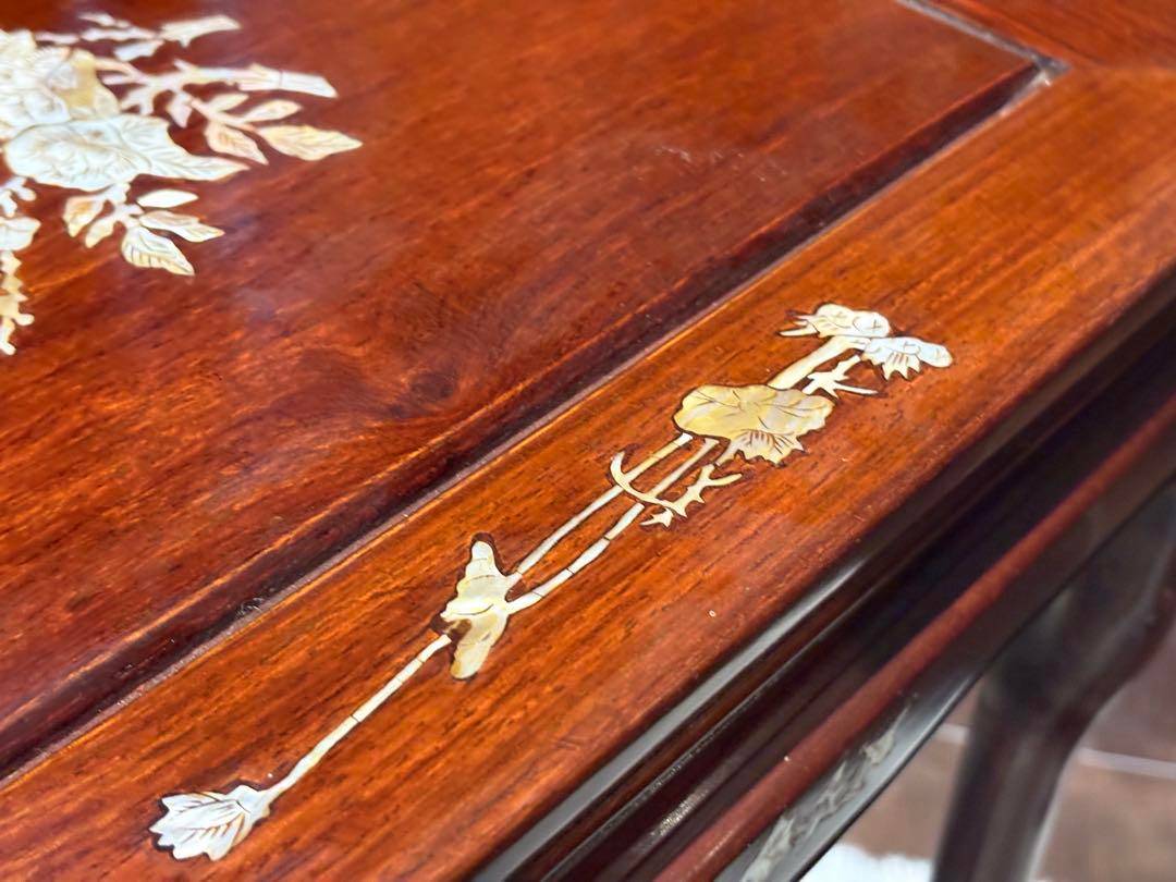 希少　螺鈿細工　螺鈿家具　サイドテーブル　古美術　アンティーク　SZ