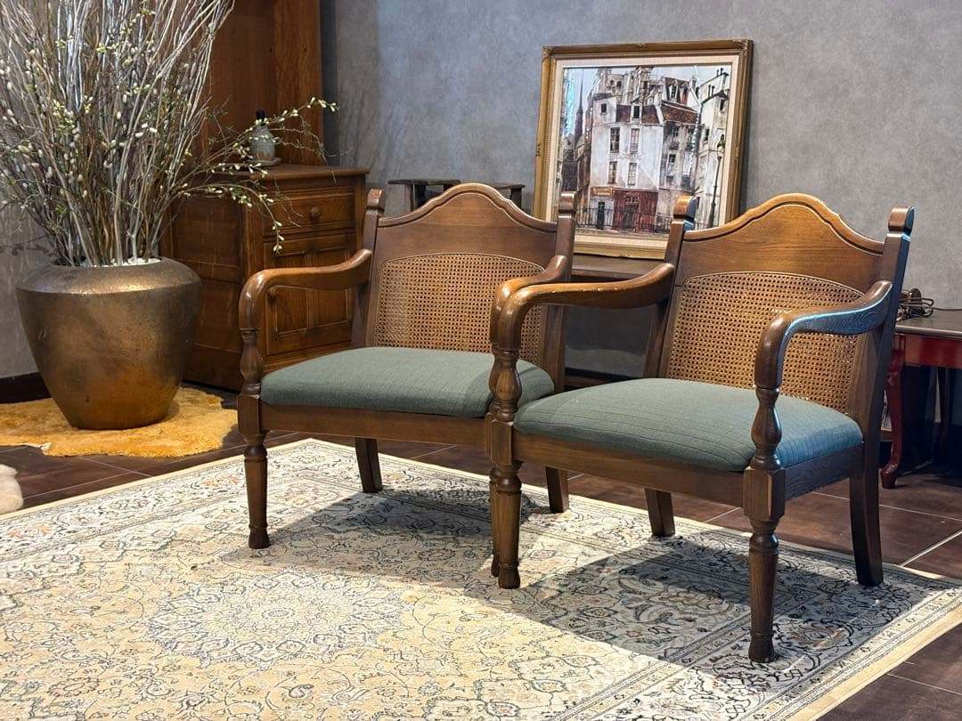 ②飛騨産業 キツツキマーク アームチェア ダイニングチェア リメイク