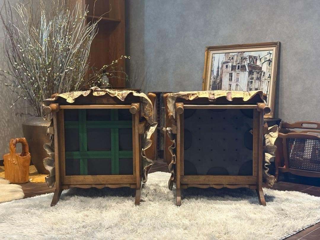 飛騨産業　キツツキ　アームチェア　アームソファ　オットマン　アンティーク　YZ