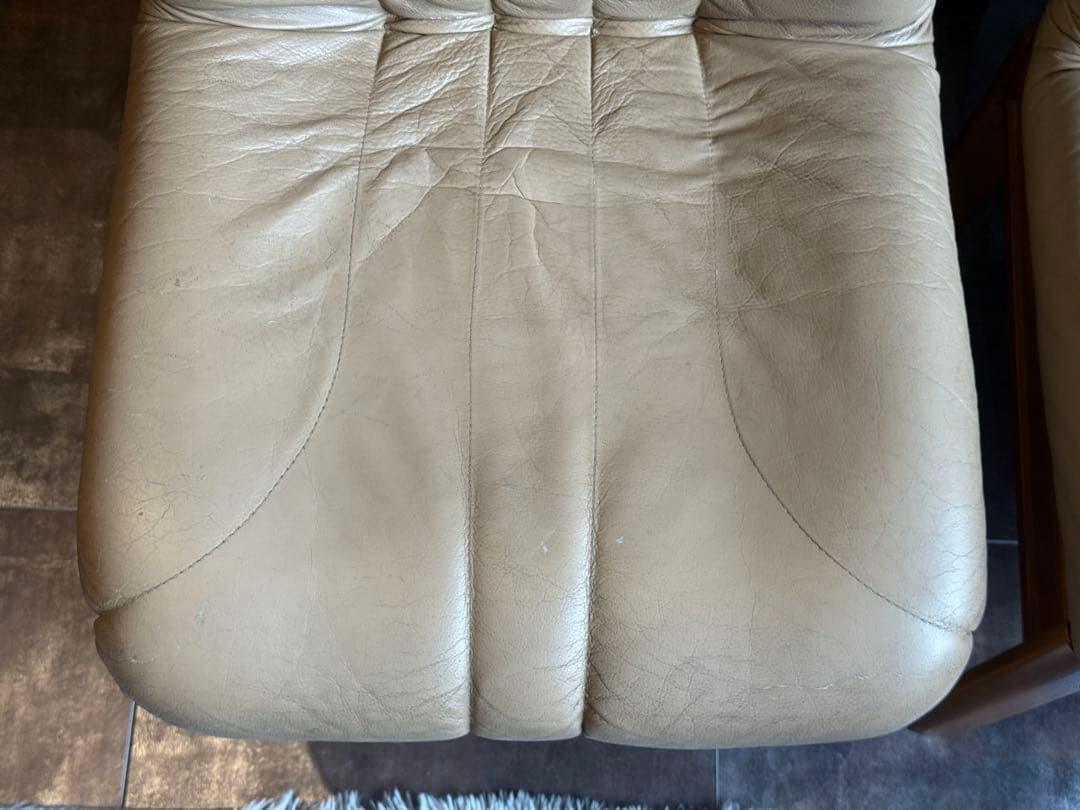 ②FUKURA フクラ　レザー　ヴィンテージ　レトロ　本革　ミッドセンチュリー