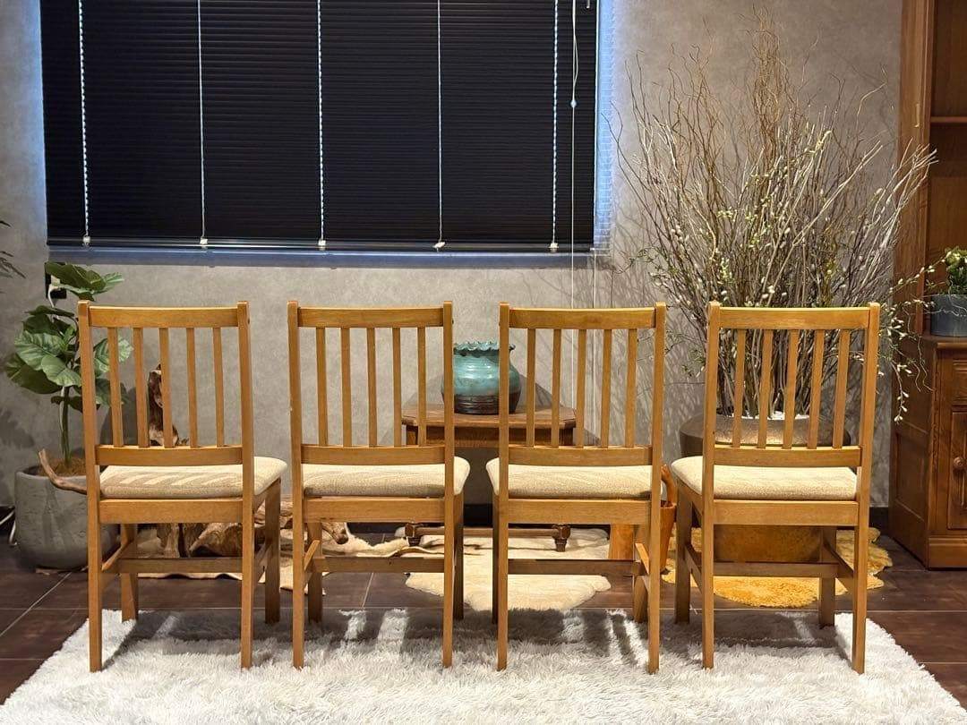 山善　YAMAZEN ダイニングチェア　リビングチェア　ビンテージ　4脚　YK