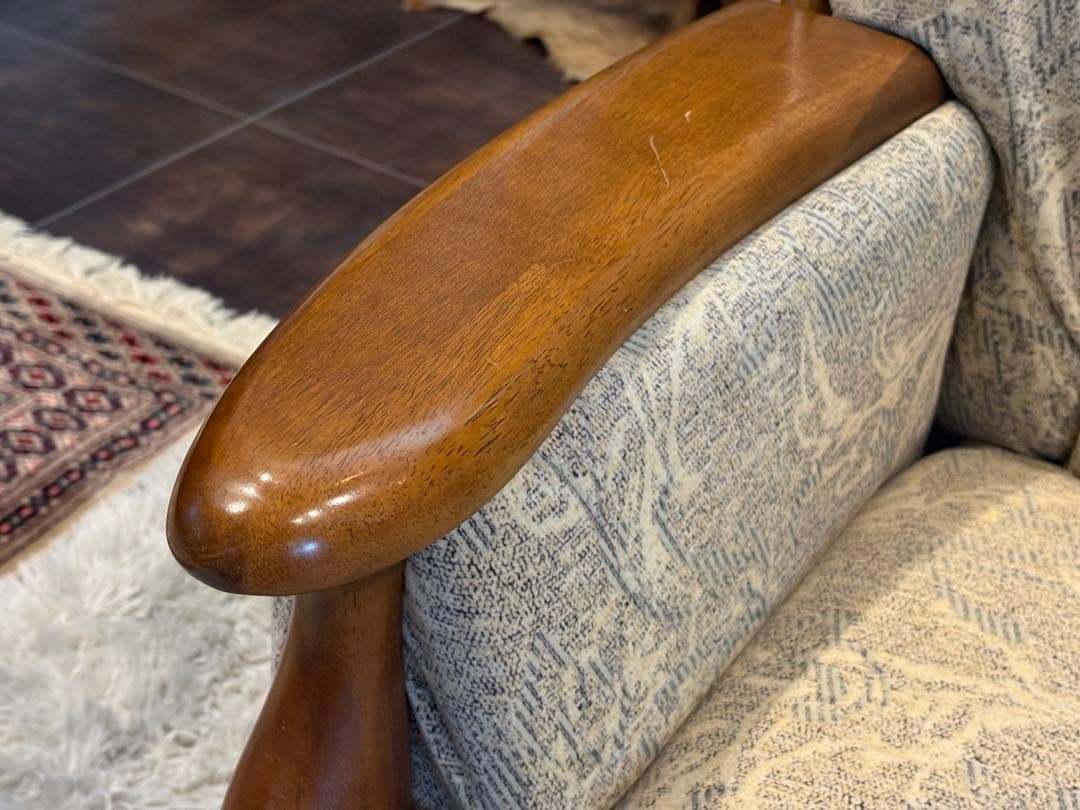 2人掛けソファ 2Pソファ ファブリック生地 アンティーク ビンテージ nZ