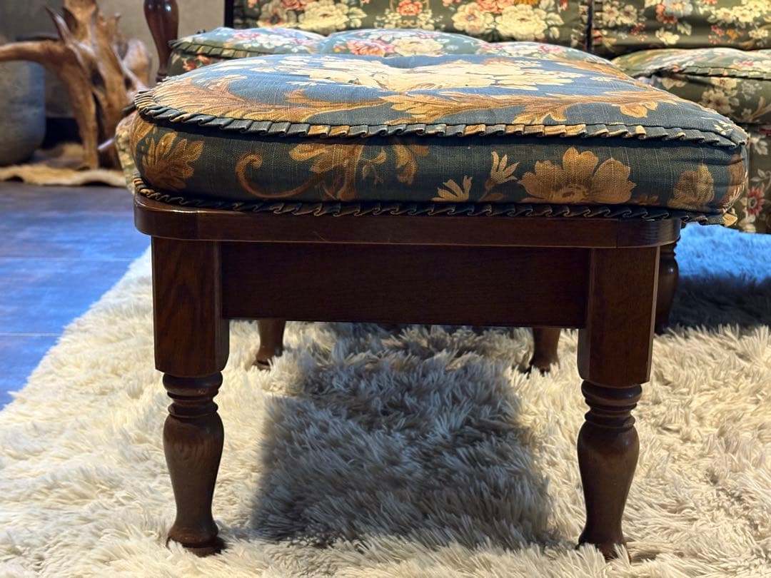 飛騨産業 キツツキマーク 3人掛けセパレートソファ オットマン ビンテージ RZ