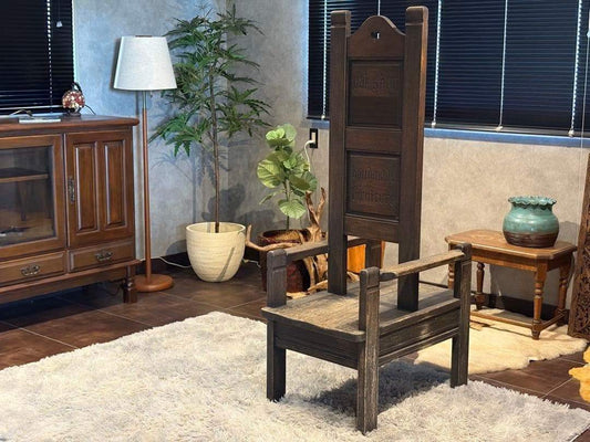 希少　oakshop オークショップ　オーク材　両側ハイバックチェア　英国　nH