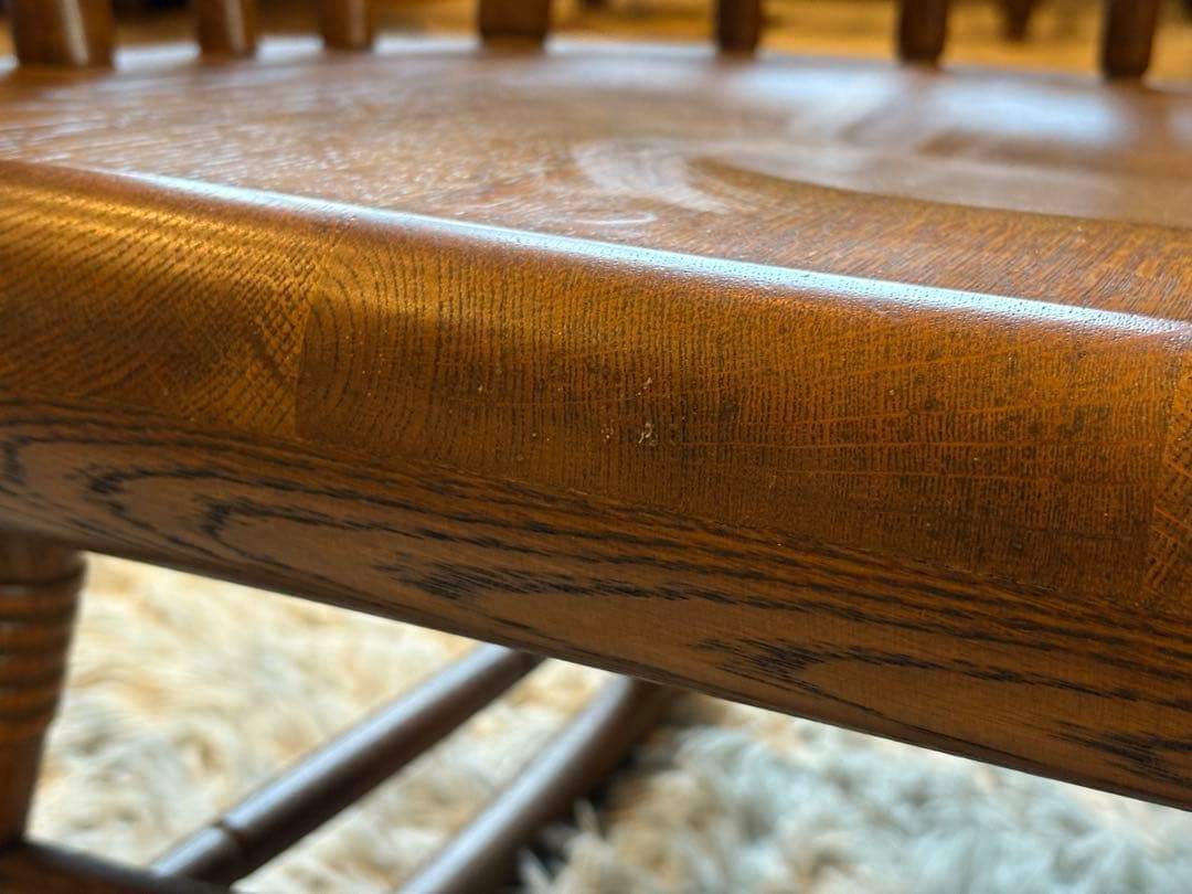 ②飛騨産業 キツツキマーク ロッキングチェア ダイニングチェア ビンテージ nG