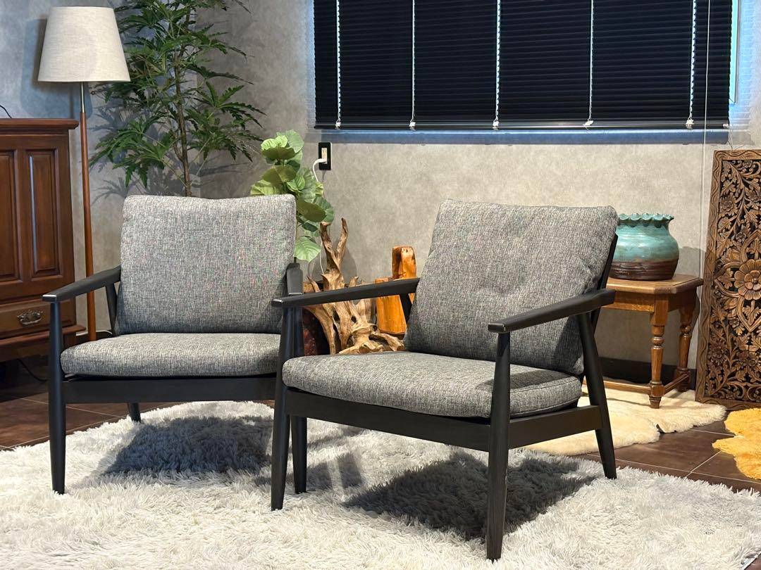 FUJIEI フジエイ　富士栄　アームソファ　リビング　ブラック　2脚　HZ