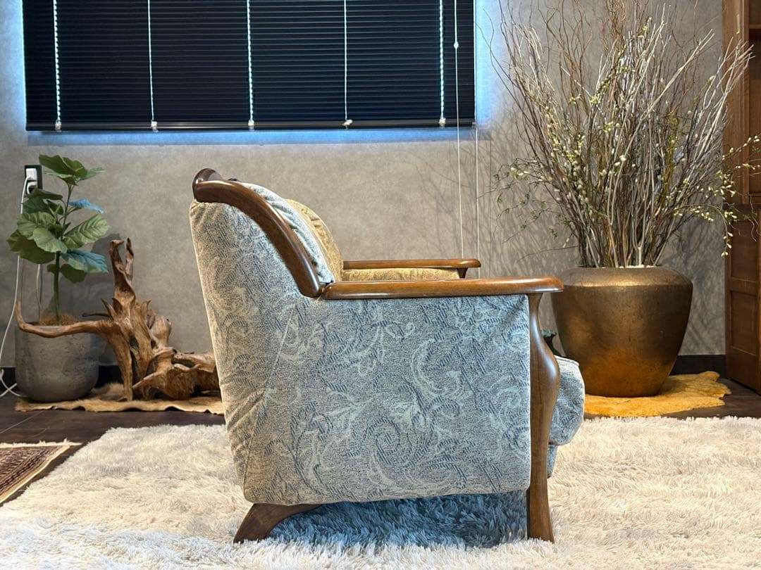 3人掛けソファ 3Pソファ ファブリック生地 アンティーク ビンテージ SZ