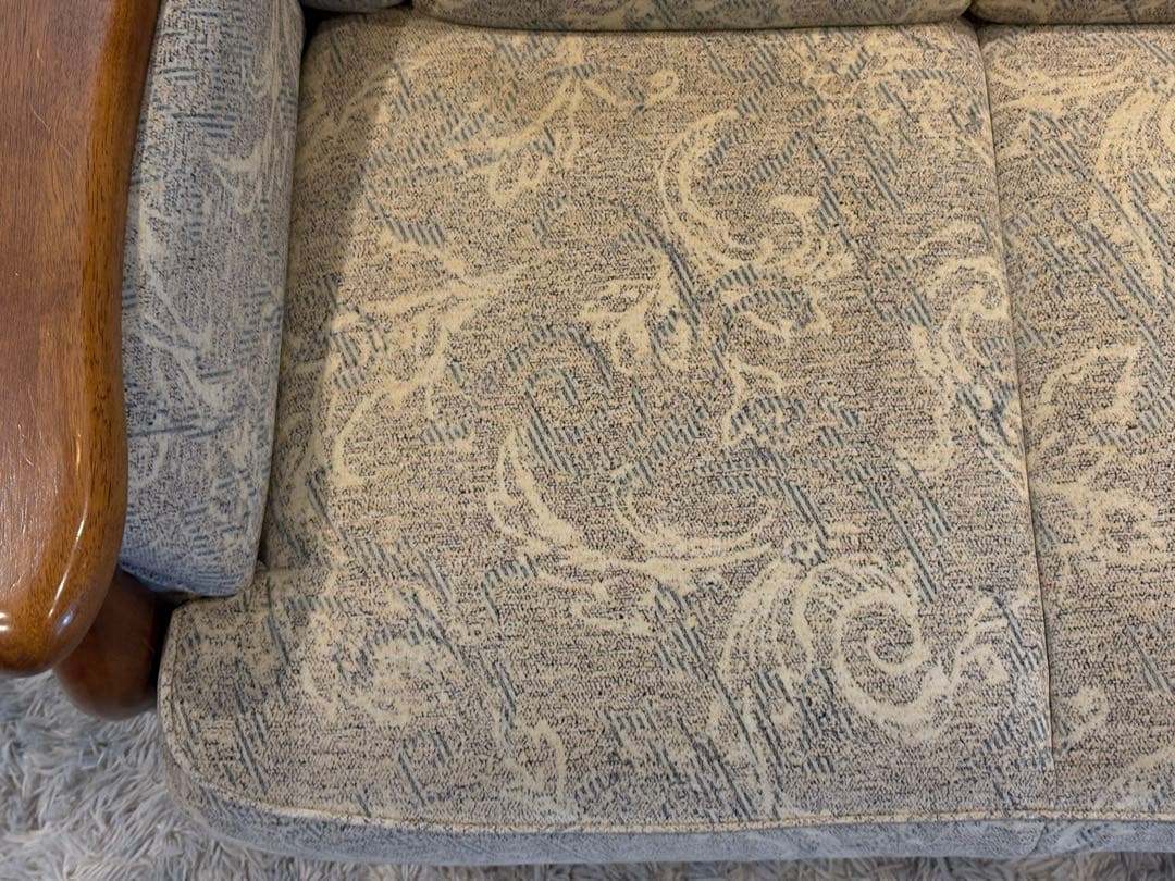 2人掛けソファ 2Pソファ ファブリック生地 アンティーク ビンテージ nZ