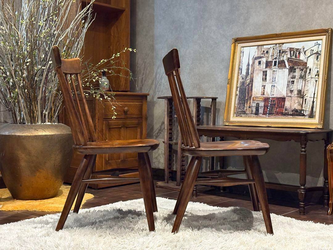 ②KASHIWA 柏木工　ウィンザーチェア　スポークチェア　アンティーク　SY