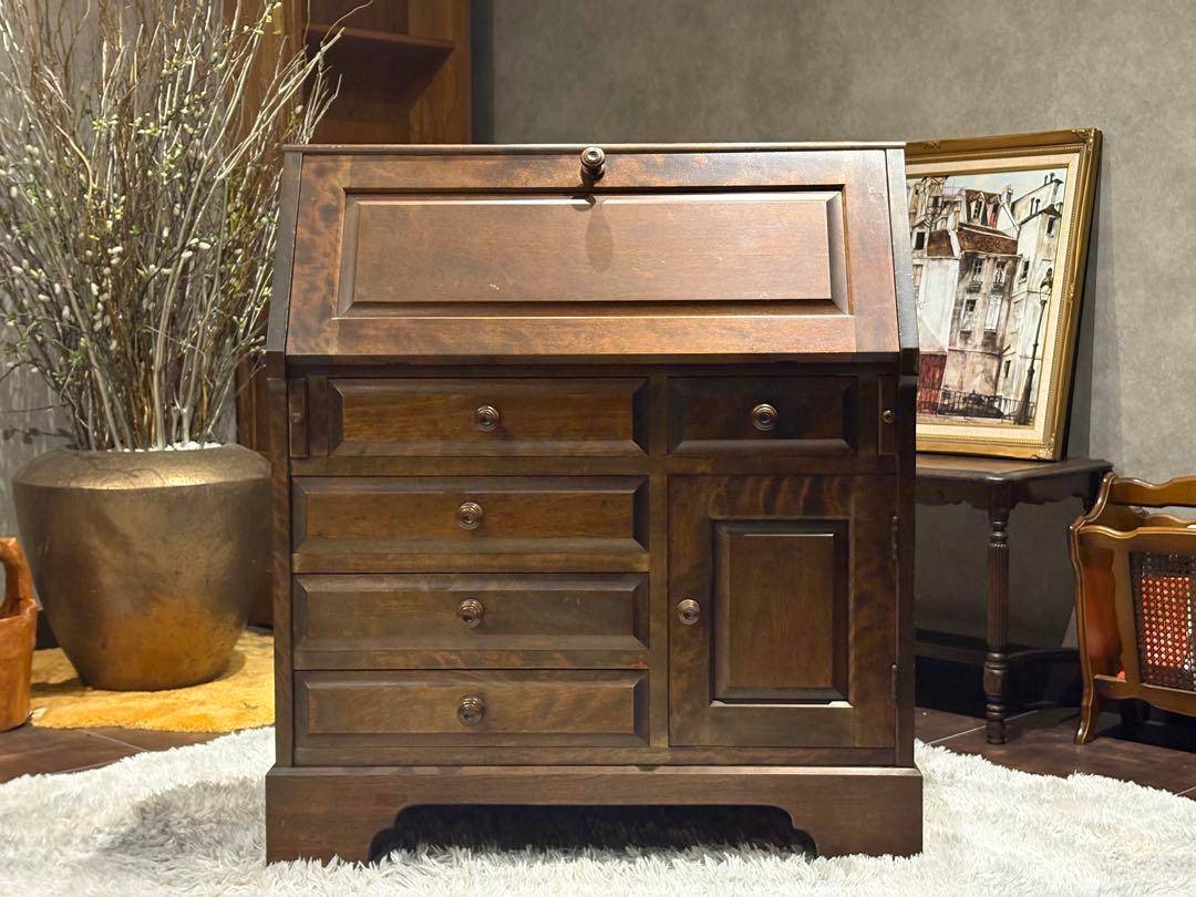 北海道民芸　ライティングビューロー　学習机　作業机　アンティーク　SG