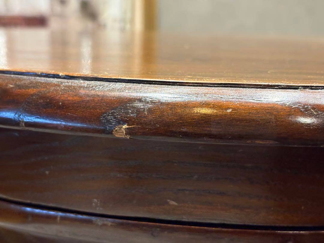 無垢材　アンティーク　コンソール　円形　サイドテーブル　ナイトテーブル　SG