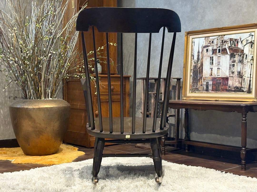 飛騨産業　キツツキマーク　ロッキングチェア　ダイニングチェア　アンティーク　IG