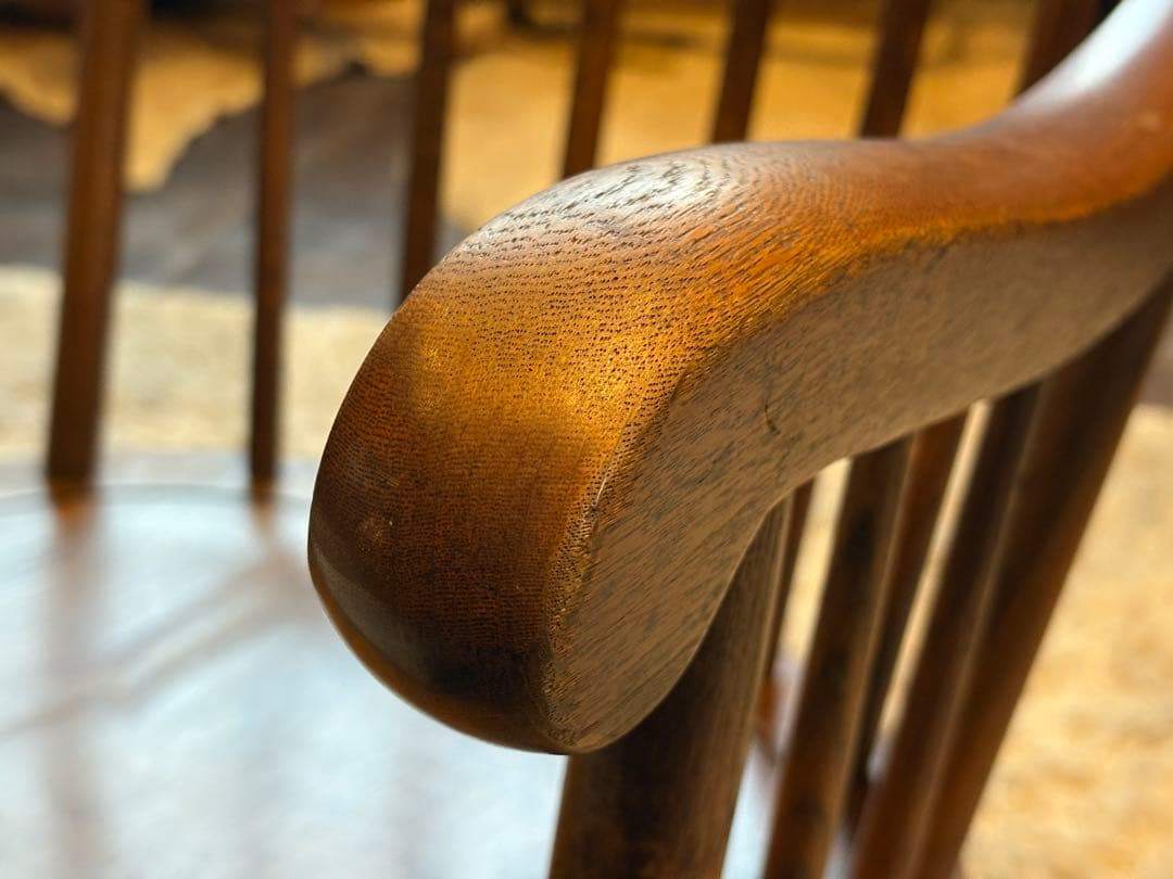 ②飛騨産業 キツツキマーク ロッキングチェア ダイニングチェア ビンテージ nG