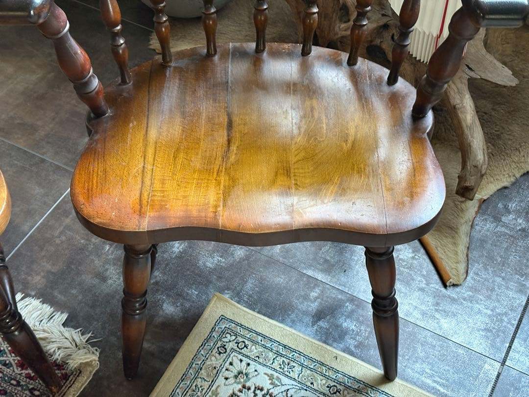 飛騨産業　キツツキマーク　アームチェア　スポークチェア　レトロ　ヴィンテージ