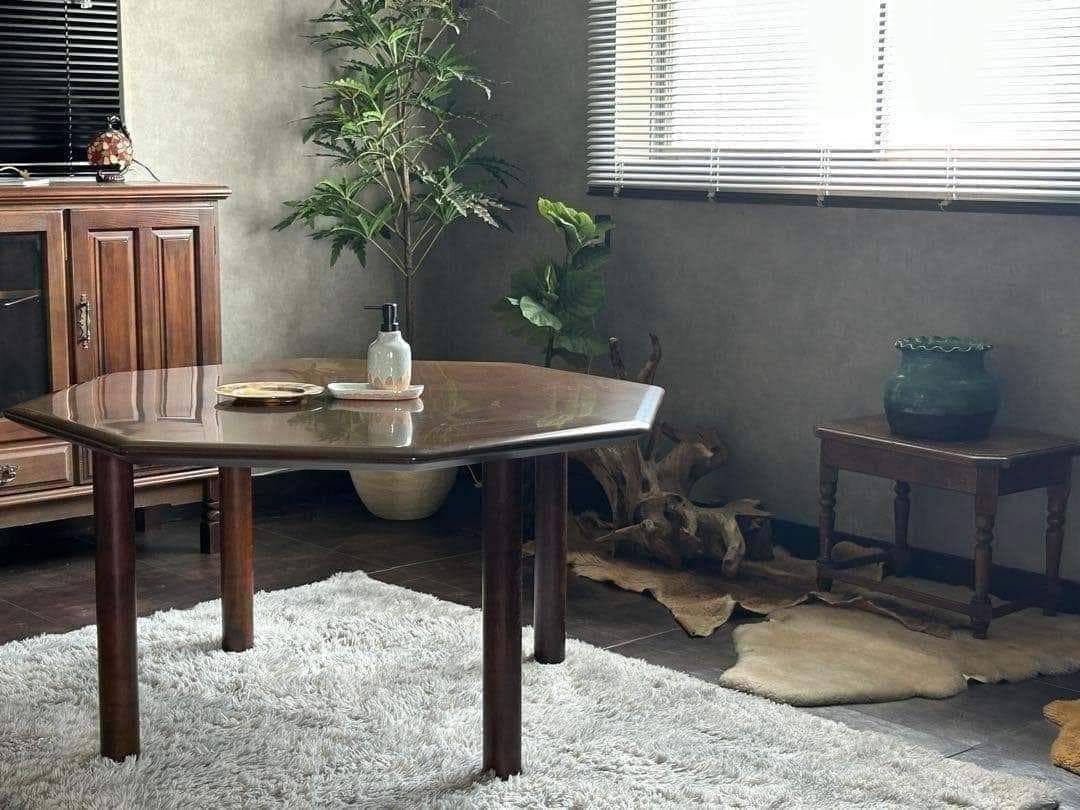 希少品　FUJI FUNITURE フジファニチア　レトロ　八角形テーブル