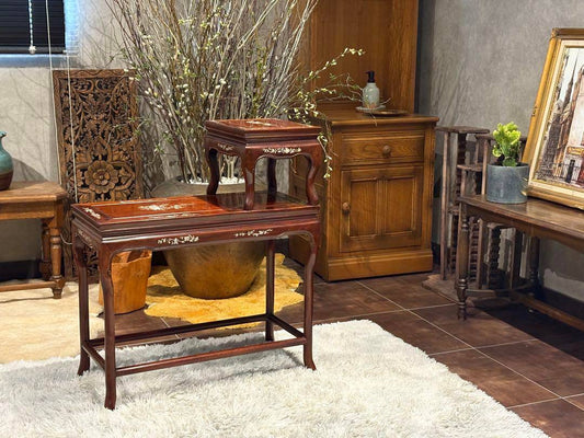 希少　螺鈿細工　螺鈿家具　サイドテーブル　古美術　アンティーク　SZ