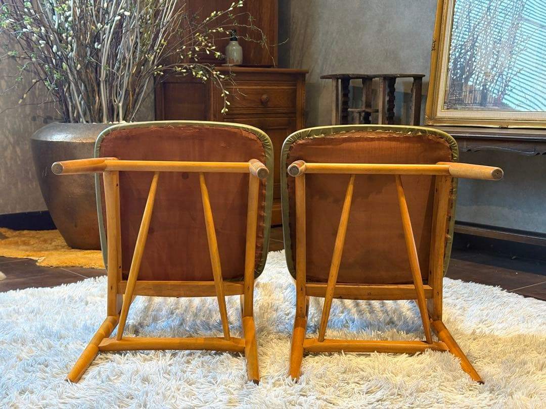 飛騨産業 キツツキマーク ダイニングチェア スポークチェア アンティーク nZ