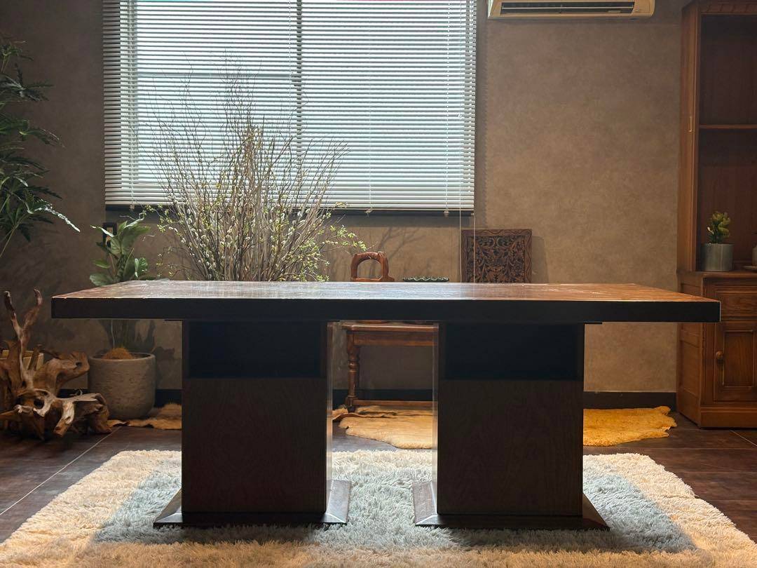 オーク材　アンティーク　ビンテージ　レザーチェア　ダイニングセット　RH