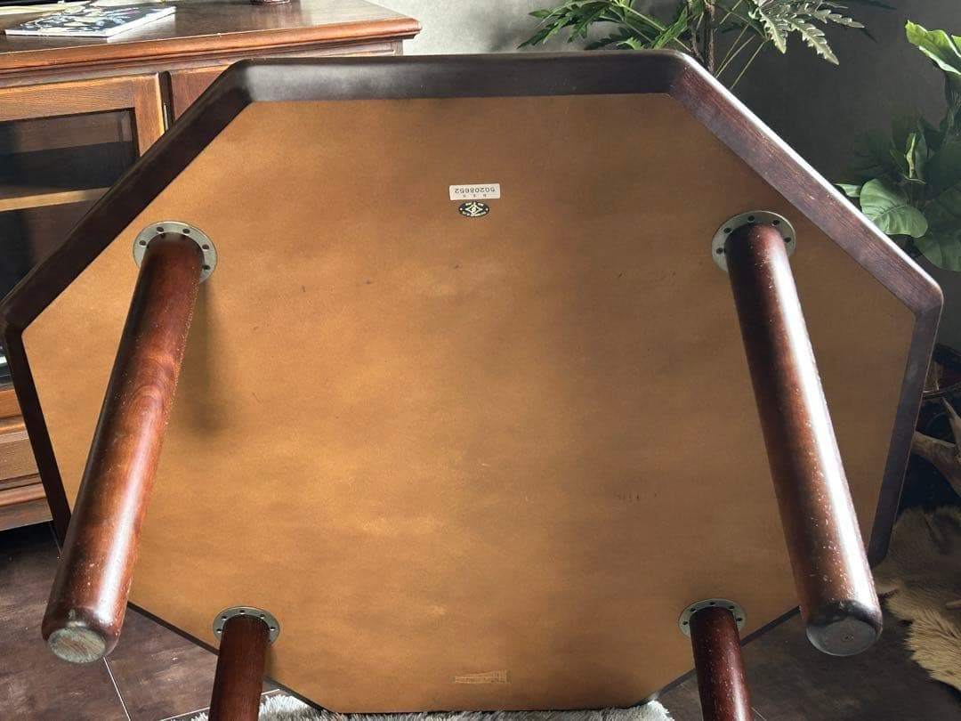 希少品　FUJI FUNITURE フジファニチア　レトロ　八角形テーブル