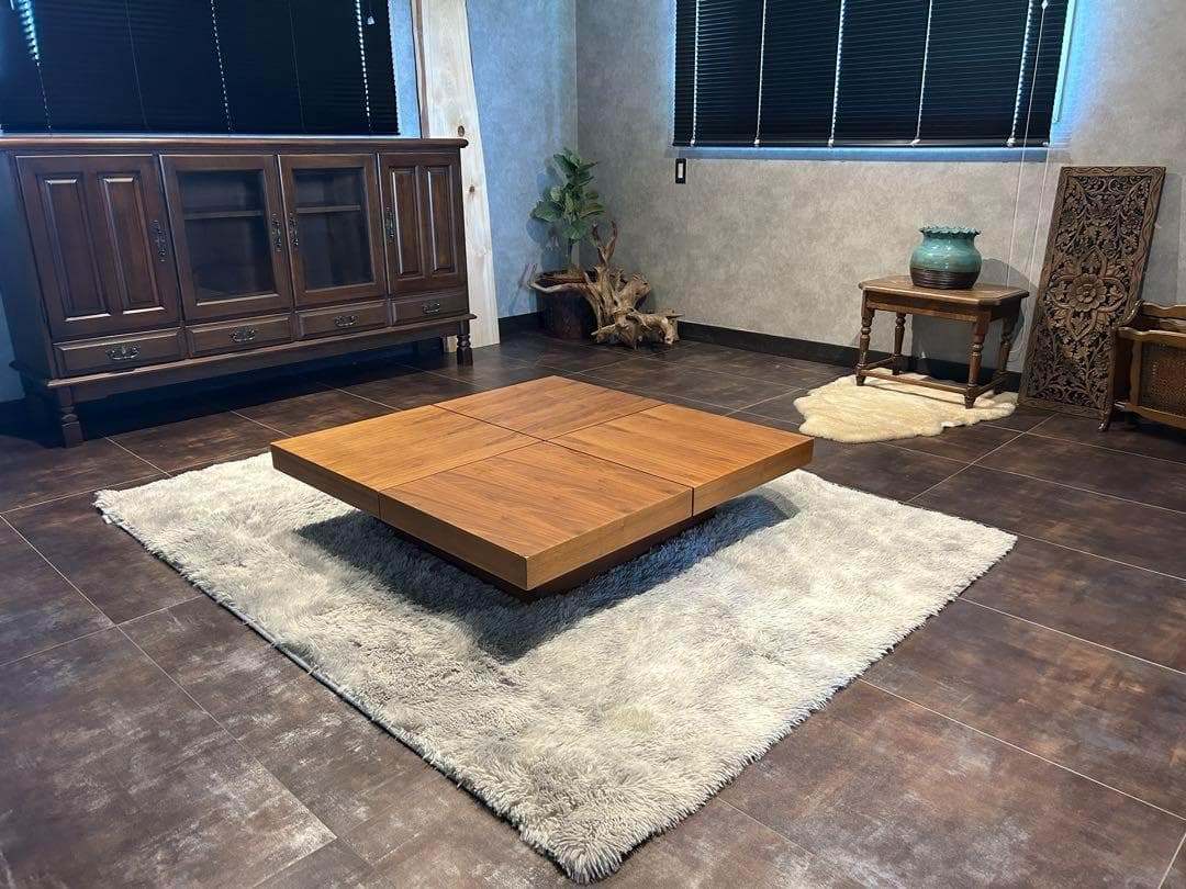 モダン　ローテーブル　スクエア型　ウォールナット　スクエアテーブル　正方形　nZ