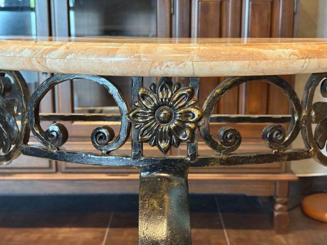 アンティーク　サイドテーブル　大理石　アイアン　コンソール　ビンテージ　SZ