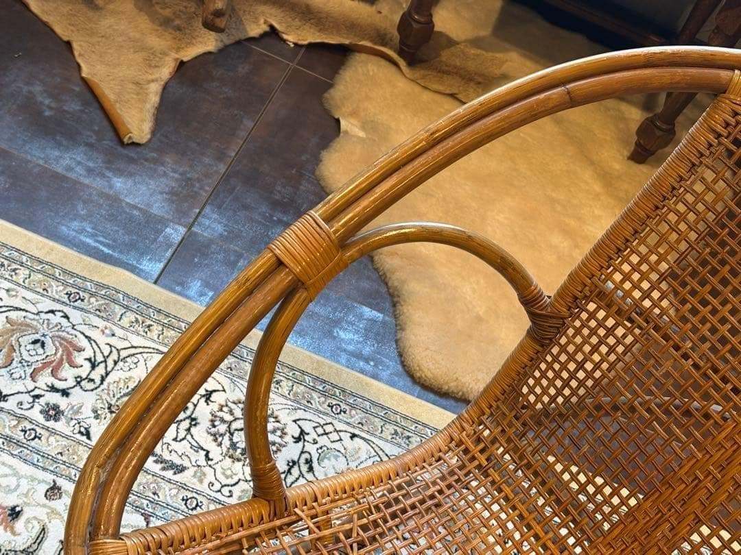 ラタン家具 籐家具 ラウンジチェア ローチェア アジアン ビンテージ nz