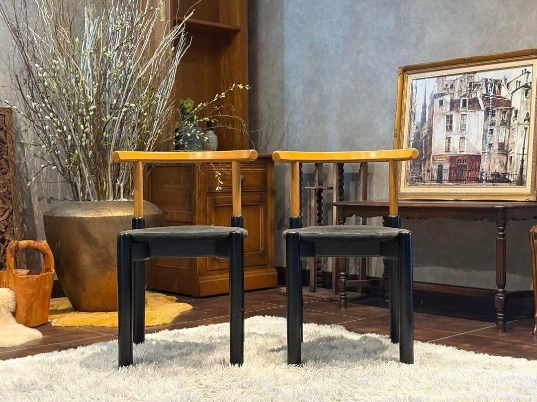 北欧　レトロ　ビンテージチェア　ラウンドチェア　4脚セット　nZ