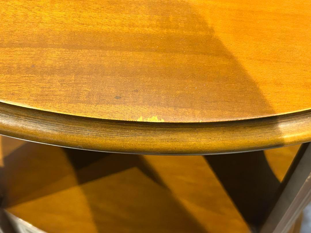 アンティーク　2段チェスト　ラウンドコンソール　クラシック　木彫　猫脚　GZ