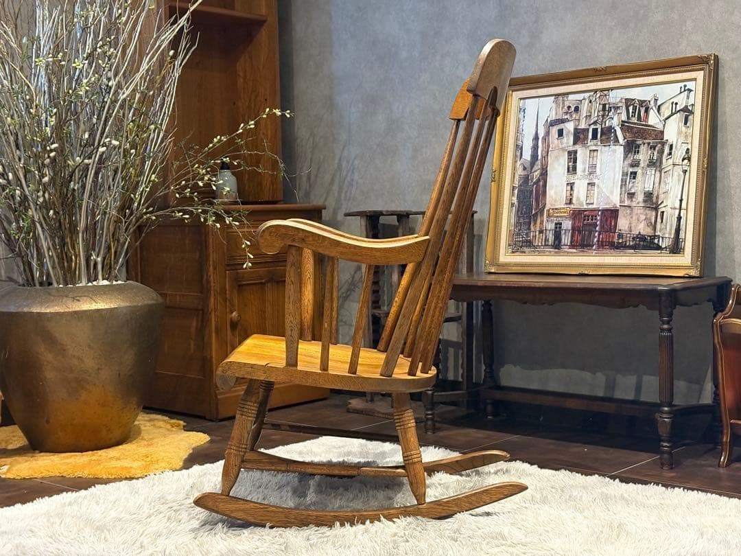 飛騨産業　キツツキマーク　ロッキングチェア　ヴィンテージ　アンティーク　SZ