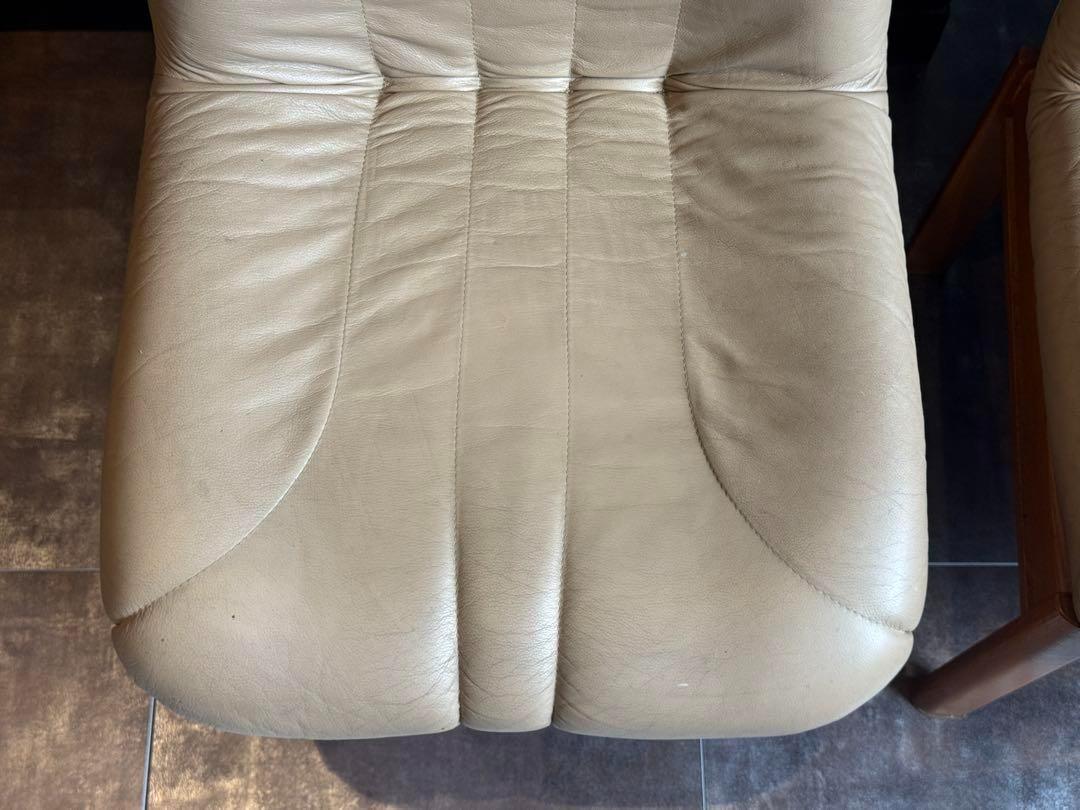 ① FUKURA フクラ　レザー　ヴィンテージ　レトロ　本革　ミッドセンチュリー