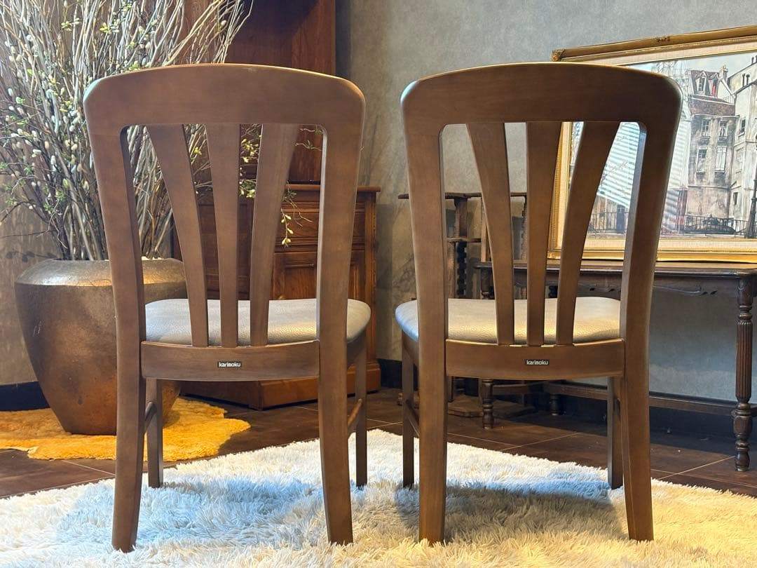 ②karimoku カリモク ダイニングチェア リビングチェア 合皮レザー IG