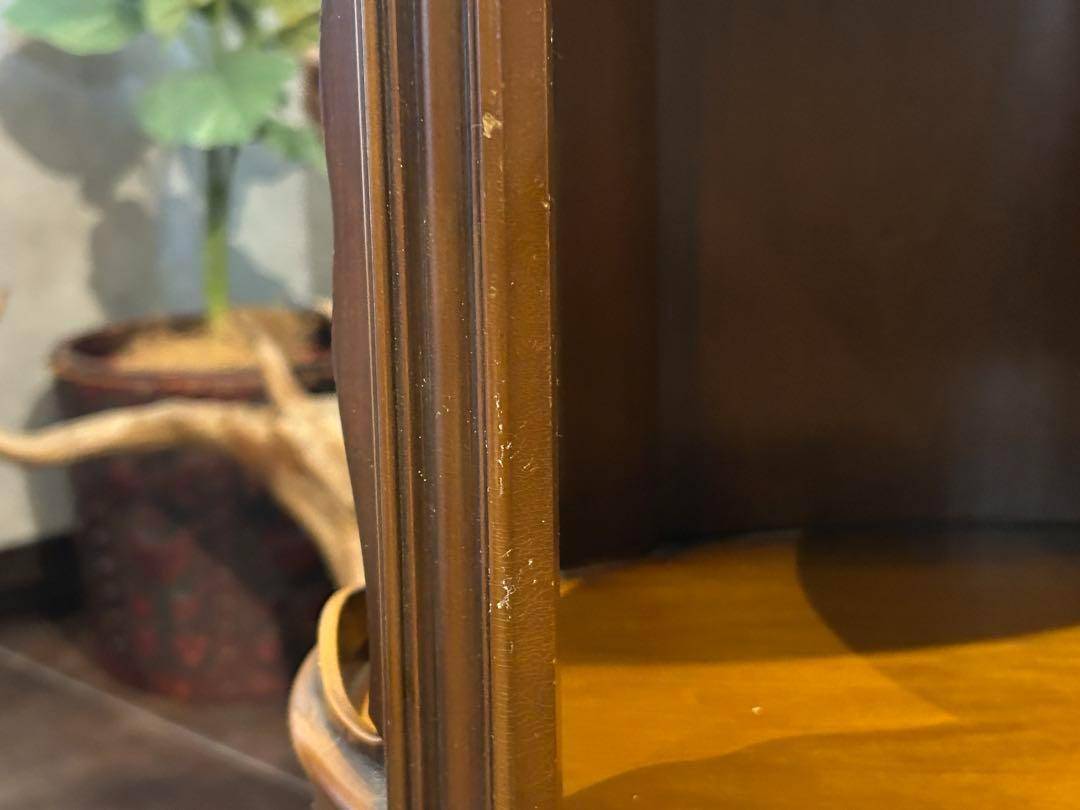 アンティーク　2段チェスト　ラウンドコンソール　クラシック　木彫　猫脚　GZ