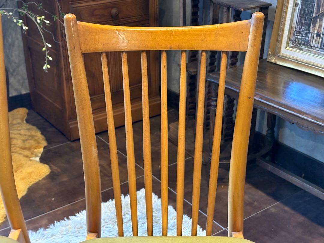 飛騨産業 キツツキマーク ダイニングチェア スポークチェア アンティーク nZ