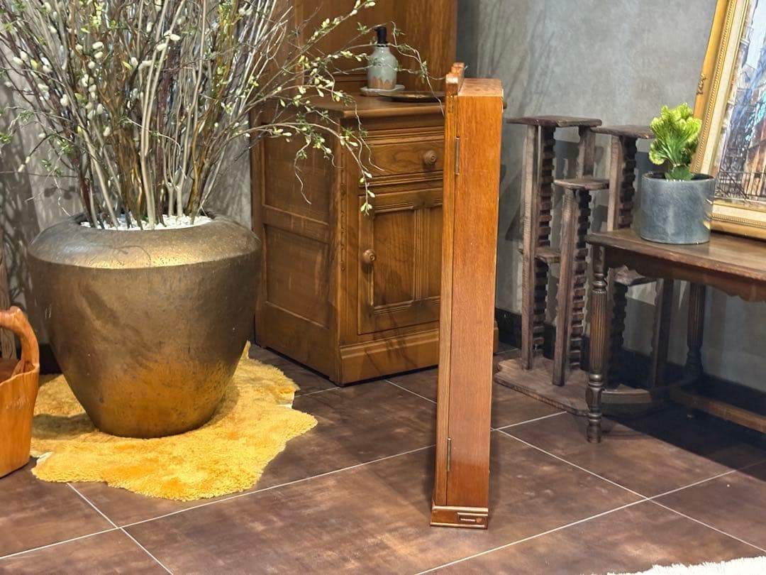 唐木 飾り棚 インテリア アンティーク ビンテージ ミラー 鏡 壁掛け　SZ