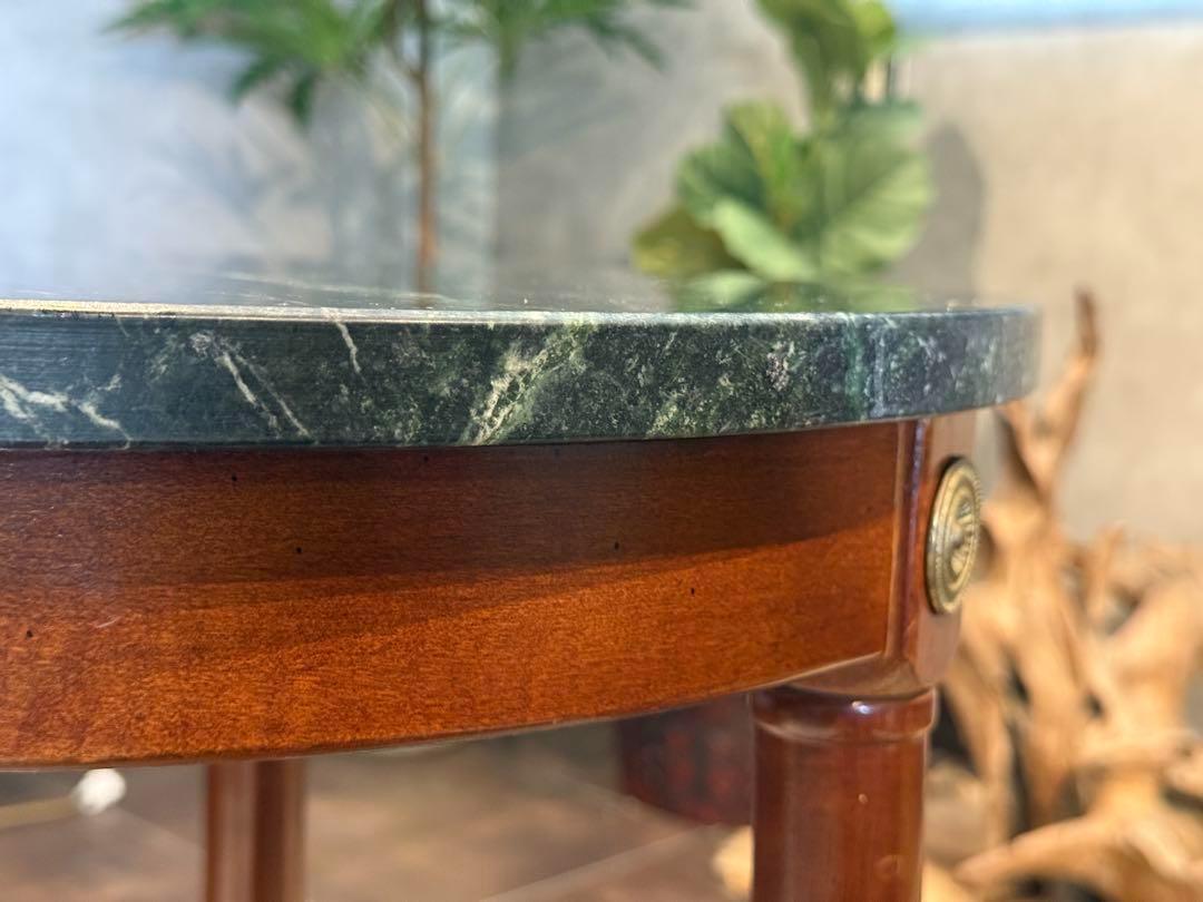 高級 大理石　コンソール　サイドテーブル　ラウンドテーブル　アンティーク　IG