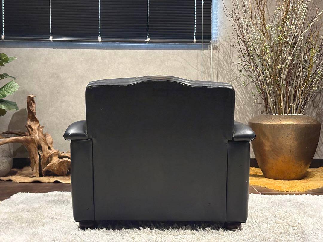 ②karimoku カリモク　レザーソファ　本革　リベット打ち　アンティーク　G