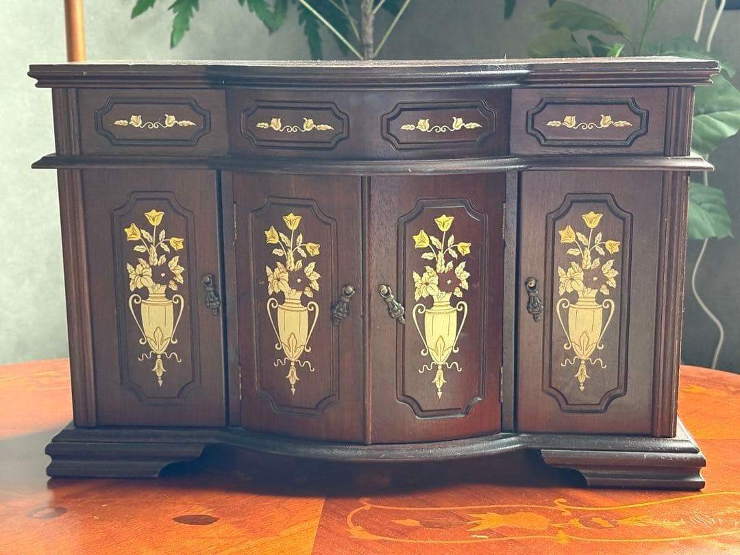 オルゴール　 ジュエリーボックス 　レトロ　アンティーク　花柄
