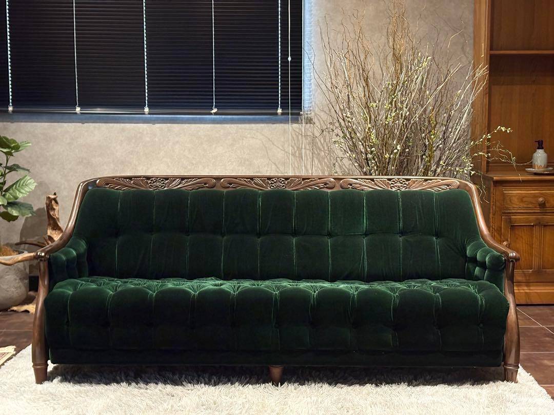 maruni マルニ木工　3人掛けソファ　3Pソファ　リベット　グリーン　GZ