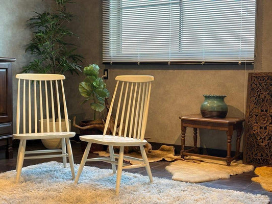 ②太平 ウィンザーチェア　ホワイト　ゴールドスミスチェア　2脚セット　IZ