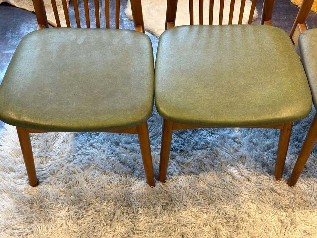 レトロ　飛騨産業 キツツキマーク ビンテージ　スポークチェア　4脚セット　Sn