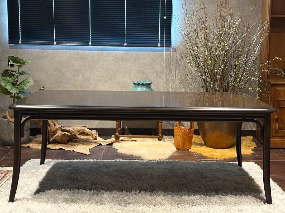 karimoku カリモク　ダイニングテーブル　ラタンテーブル　ビンテージ　nK