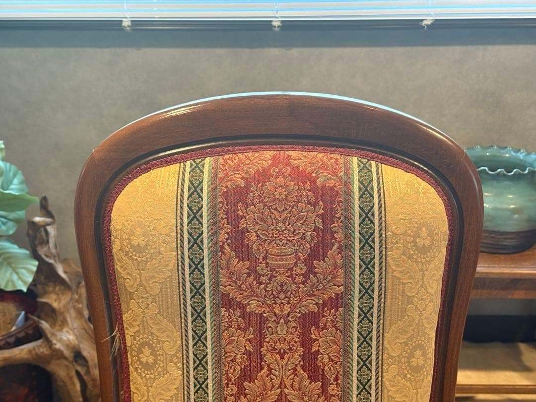 希少　クラシック　ストライプ　ヨーロピアン　鋲打ち　アームチェア　リベット　SZ