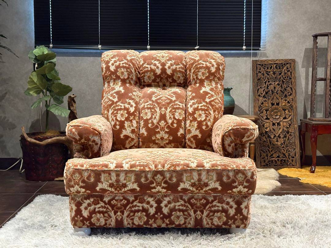 ソファ　ベロア　クラシック　金華山織　クラシカル　レッド　ヴィンテージ　IZ