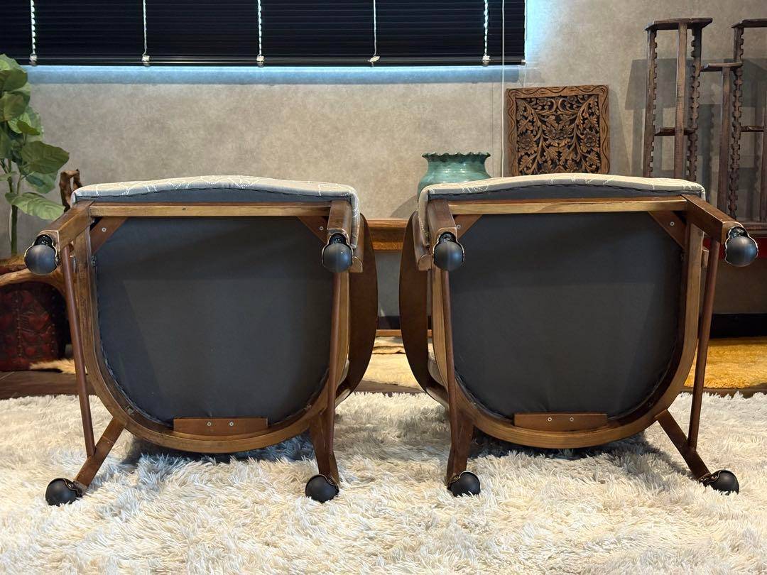 ①カリモク　karimoku アームチェア　アンティーク　ヴィンテージ