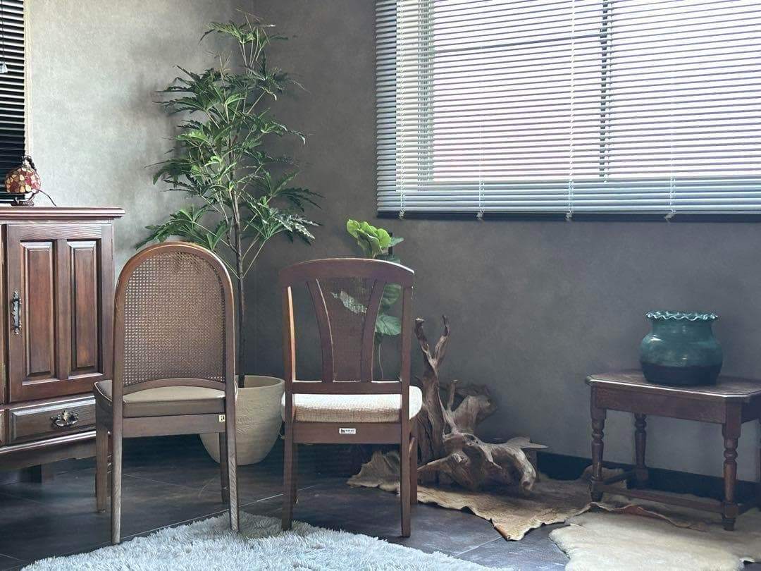 飛騨産業　マルニ木工　ヴィンテージチェア　ラタンバックチェア　2脚セット　H