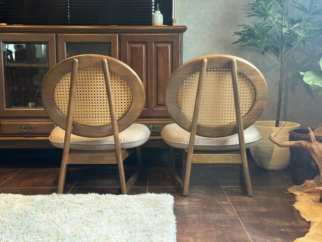 ラタン　ローチェア　カゴメ編み　韓国インテリア　モダン　座椅子　nYZ