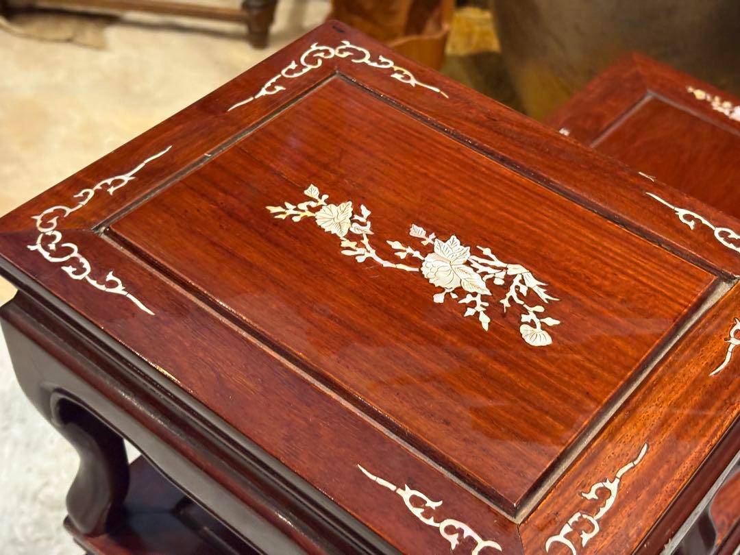 希少　螺鈿細工　螺鈿家具　サイドテーブル　古美術　アンティーク　SZ