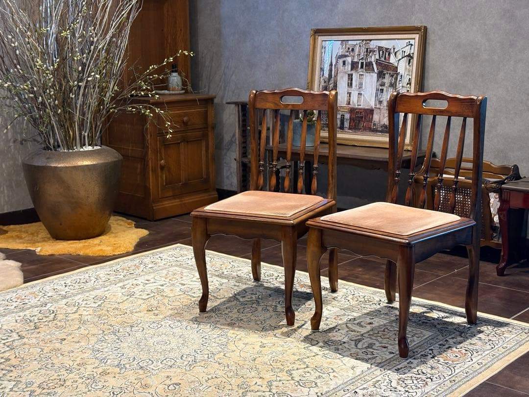 ②光製作所 ダイニングチェア リビングチェア 猫脚 アンティーク ビンテージ R